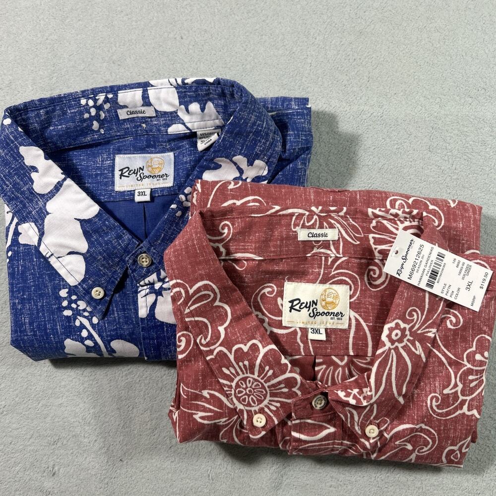 Reyn Spooner Commemorative Limited Issue Hawaiian Shirts 3XL Reverse 50th State
